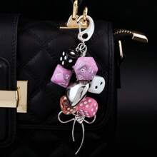 1pc Unisex Fashionable Lucky Dice Keychain, New Multi-Sided Dice Pool Ball Phone Case Bag Car Key Chain Pendant Car Accessories Bag Charm