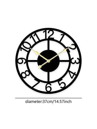 1pc Large Industrial Wand Klok Roman Numerals, Silent Indoor Non Ticking Vintage Clock, Retro Metal ative Zwart Art Battery Powered, Home, Kitchen, Cafe, Hotel, Office Home Room view 3