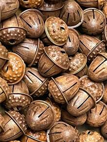 10pcs Rusty Acorn Bells, Rustic Christmas Acorn Bells, Primitive Christmas Wreath Crafts, Suitable For Holiday Christmas Farmhouse Home Decor - Multicolor - View 2
