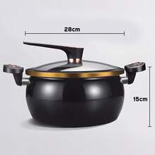 Senmeo Micro Pressure Cooke, Non-Stick Pot, 8L/8.45Qt Multi-Function Micro Pressure Cooking Pot For Open Fire, Induction Cooker, Electric Stove, Gas Stove (BLACK), Dinner For Thanksgiving, Halloween, Christmas, Family Gifts - Black - View 12