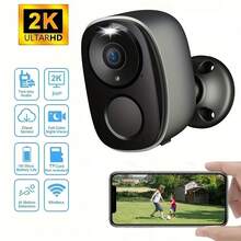 2K Wireless Outdoor Security Camera With Spotlight - Battery Powered, Wi-Fi Connectivity, Color Night Vision, AI & PIR Motion Detection, Two-Way Audio, Black - Multicolor - View 9