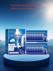 Effervescent Drain Cleaner Tablets (Boxed), Suitable For Toilet, Sink, Drain Pipe And Sewer Unclogging And Cleaning