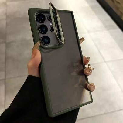 透明亚克力防震保护壳，带隐藏式商务镜头支架，兼容三星 Galaxy S26 Ultra、S25、S24 Ultra、S22 Ultra、S23