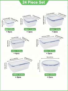 48pcs Food Storage Containers With LIDS, Plastic Food Containers For Kitchen Storage And Organization, Leak-Proof Sealed Containers, Kitchen Food Containers, Including Labels And Pens - Black and White - View 4