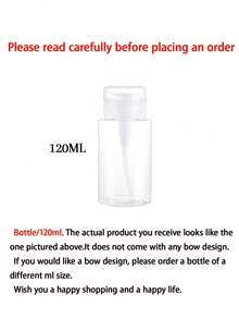 蝴蝶结图案可重复灌装透明PET旅行瓶,卸妆分装瓶,带3.38盎司/6.76盎司便携式按压泵,适用于卸甲油、爽肤水和卸妆液,圆顶设计,仅限手洗,可重复使用,卸妆瓶(手工测量,2厘米误差属正常范围,毫升为精确单位) - 彩色 - 查看 14