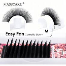 12排山茶花睫毛嫁接，L/M卷度，0.07毫米粗细，混合长度单根睫毛，3簇多长度组合，高级哑光黑，预涂胶，经典款式，浓密型，美甲沙龙用品 - 黑色 - 查看 14