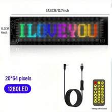Flexible Wireless LED Matrix Panel Logo With USB Power, Application Control, And Remote Control - Suitable For Multi-Color Programmable Lighting In Homes, Shops, Hotels, And Holiday Decorations - Easy To Install And Durable Design - LED Screen - View 15