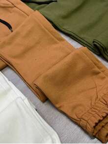 KIT 3 Men's Sweatpants 3 Cables (Off, Caramel, Military Green) - Camel - View 5