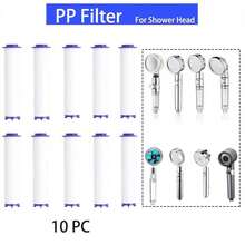 10个通用PP泡沫淋浴喷头过滤器，尺寸10 x 2.5厘米，适用于硬水，吸附污垢，螺旋桨驱动 - 彩色 - 查看 2