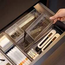 家用抽屉式内置化妆品桌面收纳盒，亚克力透明隔断收纳桌面盒，用于存放女士物品收纳整理器旅行度假必备秋季装饰秋季万圣节