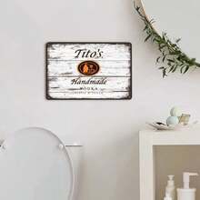 Tito's Handmade Vodka Tin Sign Rustic Distressed Wood Style Men Women Wall Decor Gift Texas Liquor Apparel Tee Austin Casual Comfort Fit Metal Sign - 彩色 - 查看 3