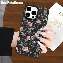 Fundas y carcasas protectoras de imitación con diseño de ramas, con orificios grandes, compatibles con las series 16 Pro, 16, 15 Pro, 14, 14 Plus/14 Pro, 13, 13 Pro, 12 Pro y 11/11 Pro. Regalos para cumpleaños y celebraciones. - Negro - Ver 3