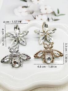 2入金銀色樹脂蜜蜂鞋帶飾品 閃亮水鑽花朵鞋帶扣裝飾 奢華鞋夾 DIY 配件 適合女款運動鞋 - 彩色 - 查看 11
