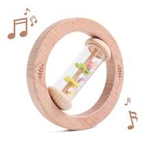 Simulated Rain Sound Toy, -Shaped Home Decor, Indoor & Outdoor Soothing Rain Sound Tube, Easy Grip Rattle Toy, Baby Auditory Stimulation & Focus Training Toy, Birthday/Gift - Wood Color - View 4