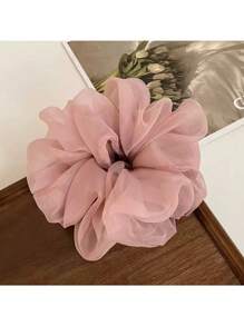 1/5pcs Fluffy Scrunchies, Versatile Hair Ties, Oversized Elegant Chiffon Hair Bands, Everyday Essential