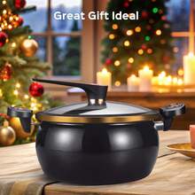 Senmeo Micro Pressure Cooke, Non-Stick Pot, 8L/8.45Qt Multi-Function Micro Pressure Cooking Pot For Open Fire, Induction Cooker, Electric Stove, Gas Stove (BLACK), Dinner For Thanksgiving, Halloween, Christmas, Family Gifts - Black - View 3