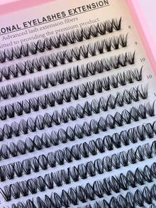 ICHICKISS 1400/280 Eyelash Extension Kit - 30D Curl, 8-16mm Mixed Length, Includes Glue, Tweezers, Brush - 0.07mm Fluffy Reusable Individual Lashes, Ultra-Thin Invisible Lash Band, Suitable For Party, Gift, Wedding And Holiday - màu đen - Xem 5