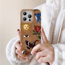 Funda para phone 16 Pro Max/15/14 Plus de piel sintética retro con diseño de piel de oveja, compatible con phone 13/12/11 (modelo 2025). Diseño moderno y elegante en color marrón. Suave y cómoda, ideal para hombres y mujeres. - Colores mixtos 1 - Ver 2