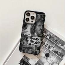 Funda protectora para phone con diseño de billete rasgado y orificios grandes. Compatible con phone 16 Pro Max, 16, 15 Pro, 14, 14 Plus/14 Pro Max, 13, 13 Pro, 12 Pro, 11/11 Pro. Regalos para cumpleaños y fiestas - Negro - Ver 1