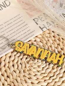 One Personalized Acrylic Name Keychain - Custom Birthday/Anniversary Gift, Pink, Blue, Yellow, Purple - Acrylic ID Tag Special - Perfect For Backpacks, Luggage, Travel - Birthday Party Favors, Name Souvenirs, Bright Colors, Durable Clasp, Fashionable Letter Gift - Multicolor - View 3