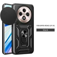 Compatible With Reno12 F (4G/5G) / (Also Known As Reno12 FS) / F27 5G Phone Case, With Magnetic Stand, Camera Protection, Shock-Proof, Anti-Camera Cover, Fingerprint, Anti-Slip - Black - View 1
