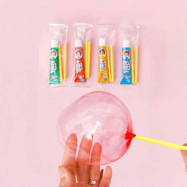 1/2/4/5/10 Classic Kids Bubble Toys, Available In Four Colors - Creative Party Gifts, Kids Toys And Games, Straw Inflatable Elastic Bubble Balloons. Enjoy Nostalgic Bubble Games, Cartoon Outdoor Toys, Creative Bubble Games, Fun And Novel Creative Bubble Games, Straw Creative Balloon Blowing, Classic Nostalgic Gifts - Multicolor - View 1