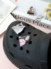 LICVIC 定制照片鞋饰，个性化亚克力鞋饰，鞋履配件，鞋带装饰，鞋夹，鞋带扣饰，生日礼物，时尚配饰，定制，可定制图片装饰镂空鞋饰，凉鞋和拖鞋，男孩，女孩，儿童，女朋友，家人，圣诞礼物 - 風格A - 查看 4