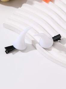 2 kẹp tóc sừng dài màu trắng dễ thương cho nữ, phụ kiện tóc hóa trang Halloween, kẹp tóc sừng quỷ mini, đồ trang trí tóc sáng tạo cá nhân hóa thích hợp để đeo hàng ngày, Halloween, lễ hội, kẹp tóc, kẹp tóc, thanh trượt tóc, kẹp tóc - trắng - Xem 2