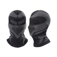 UHAUHA 1pc Sports Style Motorcycle Face Mask, Bicolor Mecha Pattern Helmet, Windproof & Warm, Unisex Multifunctional Neck Gaiter, Breathable Moisture-Wicking Soft Sun Protection Windproof Dust Outdoor Cycling Balaclava - Multicolor - View 13