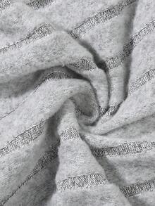 Bhchntiy 2 件套女童秋季新款心形刺绣条纹连帽上衣和修身长裤休闲装 - 灰色 - 查看 6