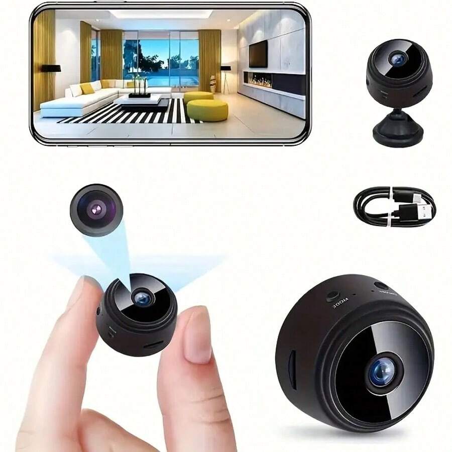 2pcs/Set 1080P HD Smart Camera, Supports Real-Time Video Streaming, Connects Via WiFi, Suitable For Portable Nanny Camera, Baby Monitor And Home Outdoor Pet Monitoring Camera. It Can Be Viewed Remotely Via Or Android App. - 2 cái/bộ - Xem 1
