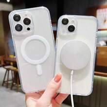 适用于 Galaxy A17 A16 A56 A06 A36 A26 的 Magsafe 磁吸充电手机壳,也适用于 Galaxy A15 A55 A14 A54 S25 Ultra S24 Ultra S23 Ultra S22 Plus S21 FE S25 FE,透明亚克力超薄保护壳,同时兼容 Apple 17/17pro/17promax/17air/16/16promax/16pro/16plus/15promax/15pro/15/14/13/12/11/Xr 系列。Apple 17 手机壳,亚克力手机壳 - 無色 - 查看 3