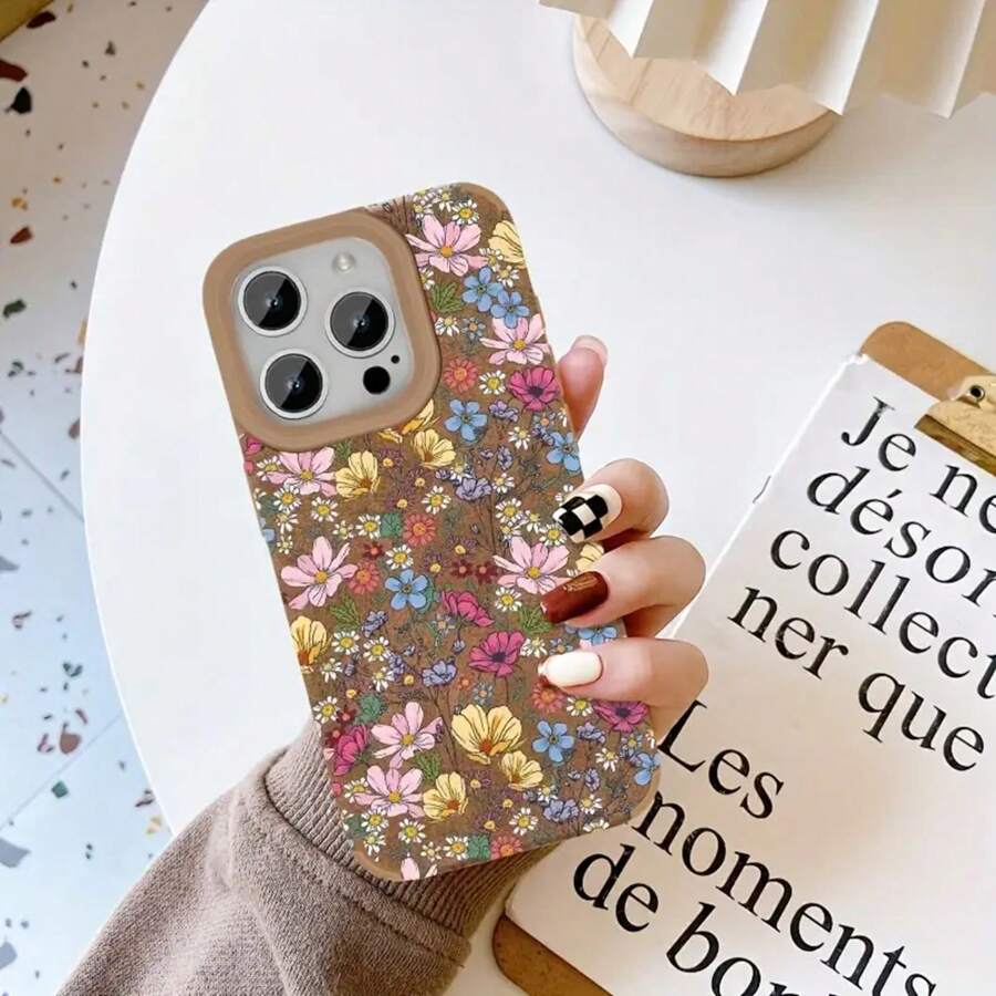 Funda para móvil con diseño retro de piel sintética de oveja. Compatible con phone 16 Pro Max, 15 y 14 Plus. Diseño moderno y artístico. Color marrón. Protector de alta calidad. Suave y acolchado. Para hombres y mujeres. - Colores mixtos 1 - Ver 1
