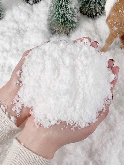 1 pieza 20g/50g/100g Adornos de copos de nieve de simulación navideña, adecuados para decorar escenas, arreglar polvo de nieve artificial, simular nieve, decoración de fiestas, accesorios de fotografía, decoración del hogar, decoraciones navideñas, decoración de habitaciones, decoraciones navideñas de invierno, regalos de Navidad, decoración navideña