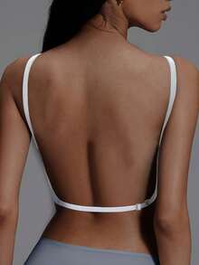 1/2 Pcs Seamless Backless Wireless Bra - 3-Way Cross-Back Design, Removable Pads & Adjustable Straps, Elegant Everyday Undergarment For Women, Comfortable Undergarment, Sleek Underwear, Smooth Texture - White - View 5