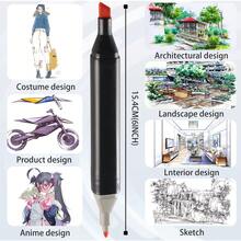 24/48/60/80/168 Colors Permanent Alcohol-Based Art Markers, Dual Tip Brush & Chisel Tip, Blender Marker, Suitable For Children & Adults, Art, Coloring, Sketching, Comes With Marker Case (Random Packaging) - one-size - View 6