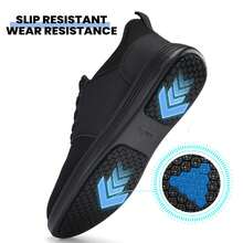 Non Slip Work Shoes For Women Slip Resistant Work Shoe For Womens Men Slip On Waterproof Sneakers Water Resistant Zapatos Trabajo Kitchen Chef Shoes Food Service - Black - View 4