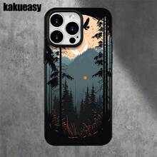 Funda protectora para phone con diseño de montañas de la Selva Negra (1 unidad), compatible con phone 16 Pro Max, 16, 15 Pro, 14, 14 Plus/14 Pro Max, 13, 13 Pro, 12 Pro, 11/11 Pro. Regalos para cumpleaños y fiestas - Blanco - Ver 3