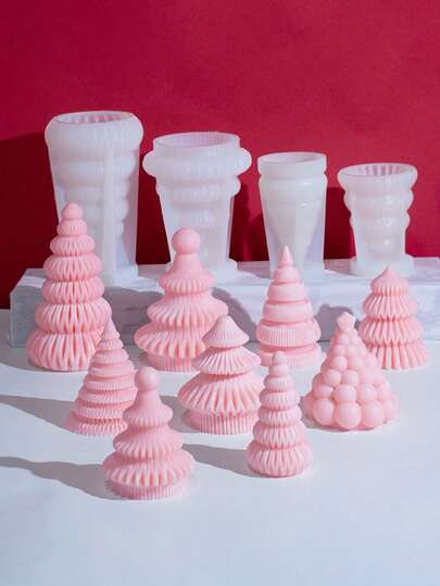 1pc New Christmas Tree Candle Mold, Silicone Mold, Multi-Style, Candle Mold Making, DIY, Handicraft Mold, Scented Candle Mold, Portable, Home Goods, Candle Supplies, Wax Melts Making, Decoration, Christmas Decorations, Christmas Decor, Christmas Gifts, Room Decor, Candle, Candles, Candle Making, Scented Candles, Autumn, Gifts