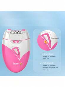 Kemei Brand KM-189A Electric Epilator Lady's Hair Remove Machine From Hair Root Women's Hair Scraping Shaver Painless Razor For Body Armpit Leg Bikini Private Part Hair Remove Clean Machine - Hot Pink - View 6