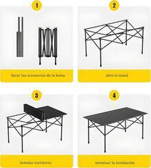 Mesa Plegable Camping, 95 * 55cm Plegable Playa De Portátil, Mesa De Camping Plegable Pequeña Adecuado para Exteriores, Playa, Picnic, Barbacoa, Pesca - 95 * 55 cm - Ver 5