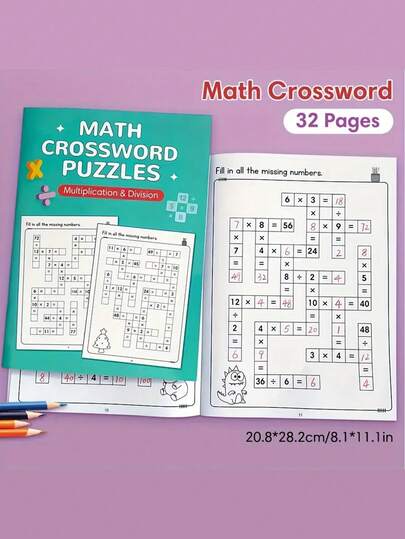 32 Pages A4 Math Addition & Subtraction Within 20 Grid Filling Game, Daily Practice