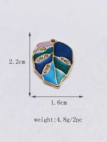 2pcs Fashionable Versatile Drip Oil Stainless Steel Leaf Pendant Jewelry Accessories, DIY Maple Leaf, New Autumn Jewelry Necklace Accessories - Multicolor - View 8