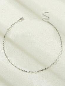 Aboocag 極簡鏈條樣式項鍊 - 銀色 - 查看 2