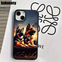 Funda protectora para phone con diseño de tres cachorros y orificios grandes. Compatible con phone 16 Pro, 16, 15 Pro, 14, 14 Plus/14 Pro, 13, 13 Pro, 12 Pro y 11/11 Pro. Ideal para cumpleaños y celebraciones. - Negro - Ver 8