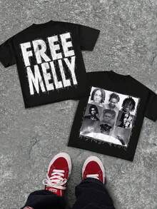 Hip Hop Culture "Free Melly" Sports Figure Collage Pattern Printed T-Shirt Rap Singer YNW Melly Idol Street Style T-Shirt Hip Hop T-Shirt ... Value Declaration T-Shirt, Burning Bright, No Outing, Strength, Respect Streetwear Shirt, Hometown Flag, Warning, Fashion Clothing, Pattern T-Shirt For Women, Interesting Pattern T-Shirt, Pattern T-Shirt For Men, 100% Cotton T-Shirt, Designed For Youth And Fashion. They're Here, Perfect For Casual Wear And Street Style. They Are Excellent Gifts For Friends And Family. - màu đen - Xem 1