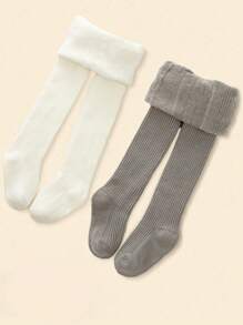 3/1 Pack Girls Toddler Ribbed Thermal Lined Tights, Classic Black/White/Gray, Soft & Comfortable, Fashionable & Versatile Leggings, Suitable For Toddler Autumn/Winter Daily Wear & Holidays