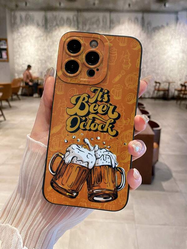 Oktoberfest Handyhülle, "Vintage Muster" "Retro Design" "Bierkrug" "Schaumiges Bier" Schwarz mit orangefarbenem Bierkrug Prost-Aufdruck, geeignet für Urlaubsparty-Events Handyhülle, "Es ist Bier Uhr" Slogan HandySchutzhülle, strapazierfähiges, stoßfestes und modisches mattes, weiches TPU-Material Handyhülle, kompatibel mit iPhone-Hülle & Galaxy-Hüllen, Handyschutzhülle, Schutzhülle, für iPhone 13 Schutzhülle