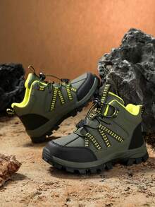 Boys' Hiking Shoes, Children's Outdoor Sports Shoes, Boys' Outdoor Trekking Shoes, Non-Slip TPR Sole, Fashion Versatile Round Toe Boots, Suitable For Daily Casual And Outdoor Hiking Sports