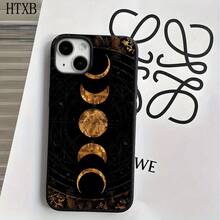 Funda protectora para phone con diseño de luna dorada (1 unidad), compatible con phone 16 Pro Max, 16, 15 Pro, 14, 14 Plus/14 Pro Max, 13, 13 Pro, 12 Pro, 11/11 Pro. Regalos para cumpleaños y festividades - Blanco - Ver 6